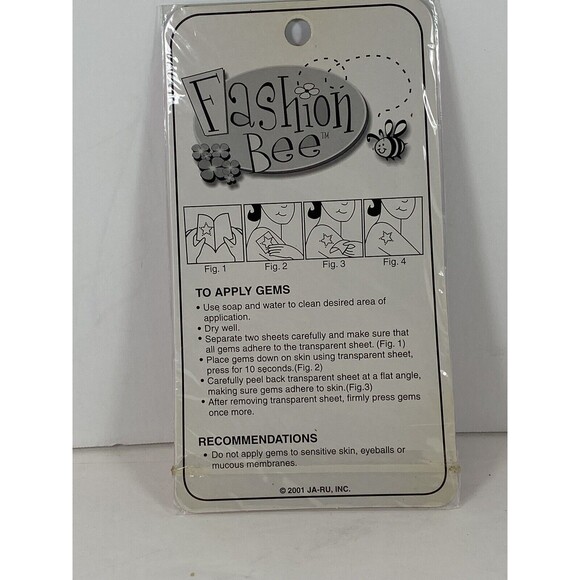 1- FASHION BEE GEM JEWELRY TATTOO PACK LOT APPLE FACTORY SEALED MINT - Picture 1 of 1